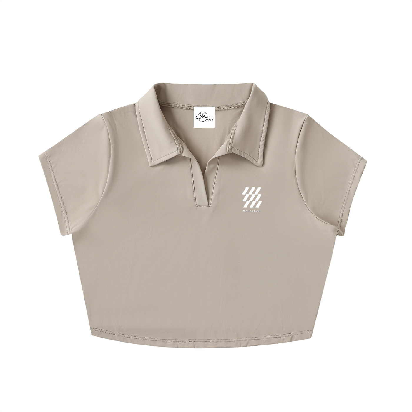 Motion Golf V-Neck Lapel Crop Top