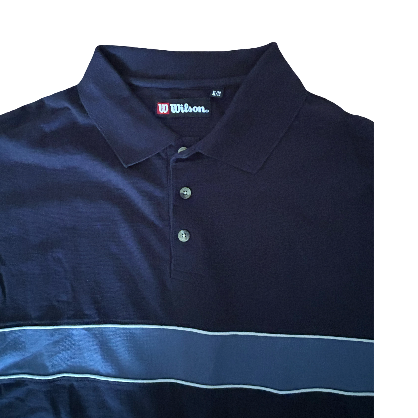 Wilson 90s Blue Striped Polo - XL