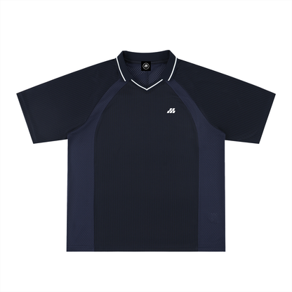 Motion Golf Club  Striped V-Neck Polo
