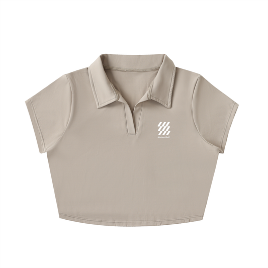 Motion Golf V-Neck Lapel Crop Top