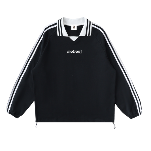 Motion Golf Contrast Striped Lapel Collar Sweatshirt