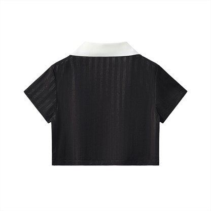 Motion Golf Birdie Striped Cropped Polo