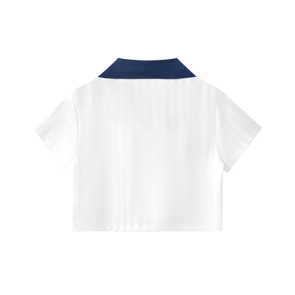 Motion Golf Birdie Striped Cropped Polo