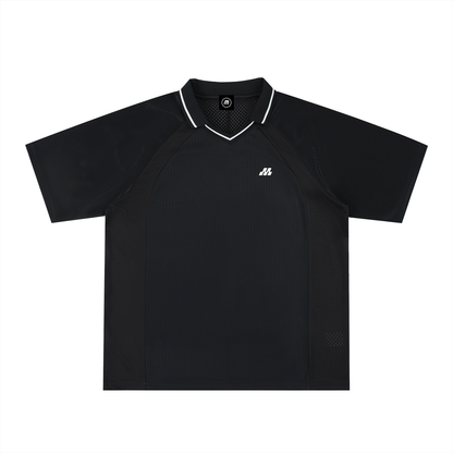 Motion Golf Club  Striped V-Neck Polo