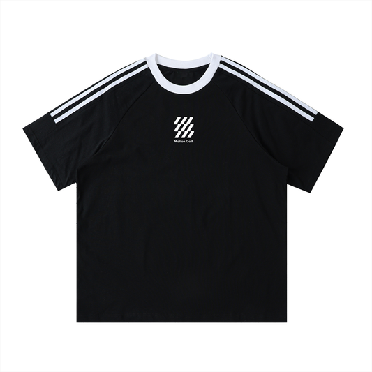 Motion Golf Contrast Tape Crewneck Cotton T-Shirt