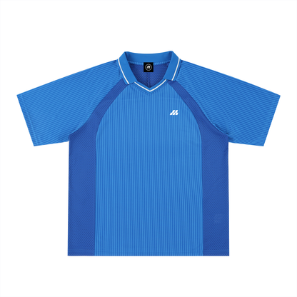 Motion Golf Club  Striped V-Neck Polo