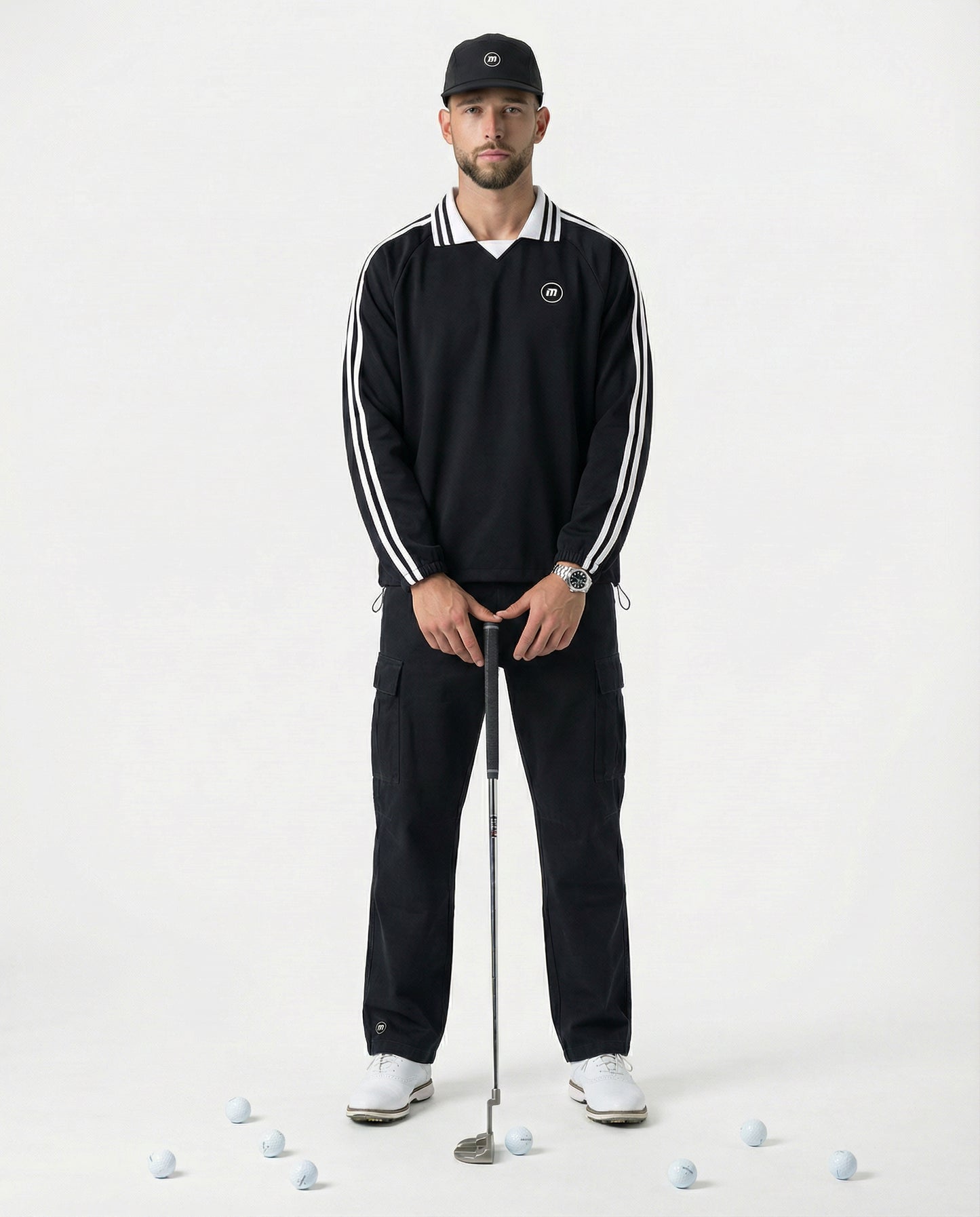 Motion Golf Birdie Long Sleeve Striped Polo