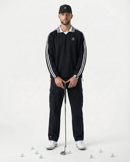 Motion Golf Birdie Long Sleeve Striped Polo