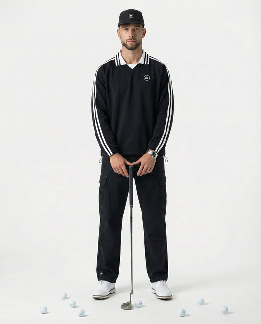 Motion Golf Birdie Long Sleeve Striped Polo