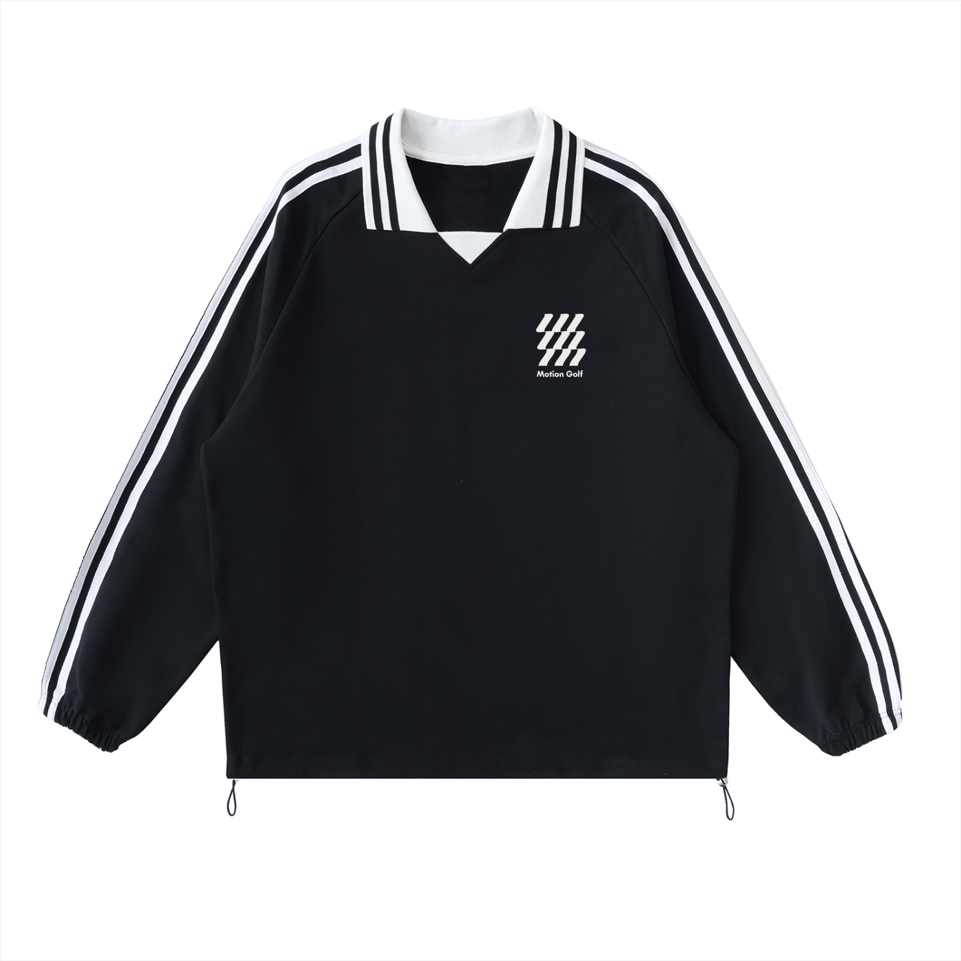 Motion Golf Contrast Striped Lapel Collar Sweatshirt