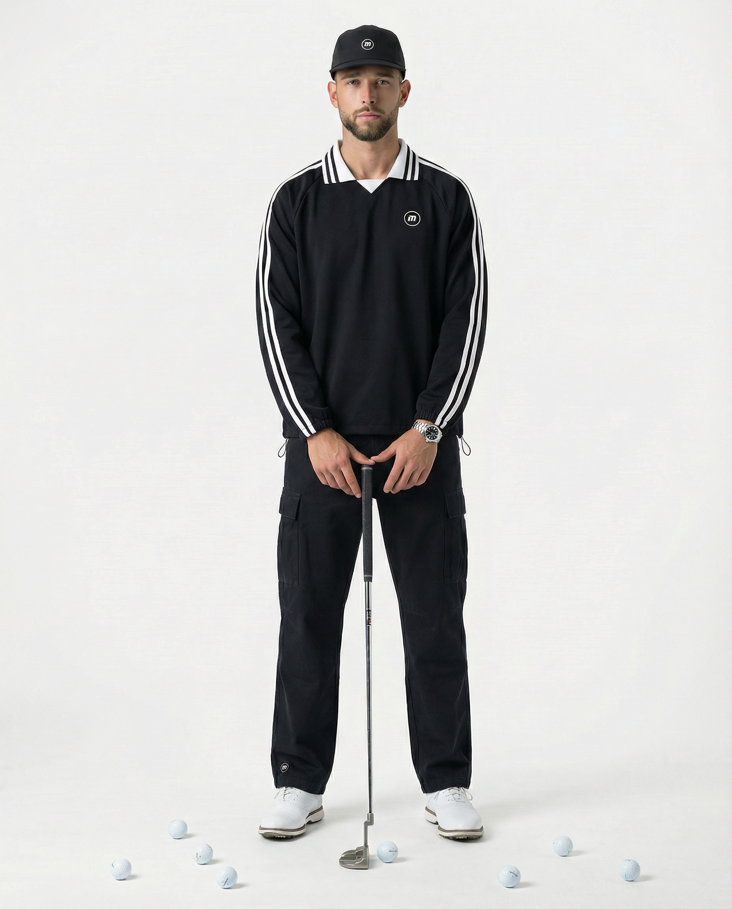 Motion Golf Birdie Long Sleeve Striped Polo