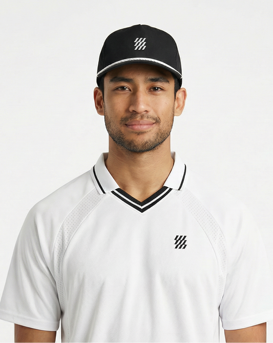 Motion Golf Black Embroidered Rope Hat