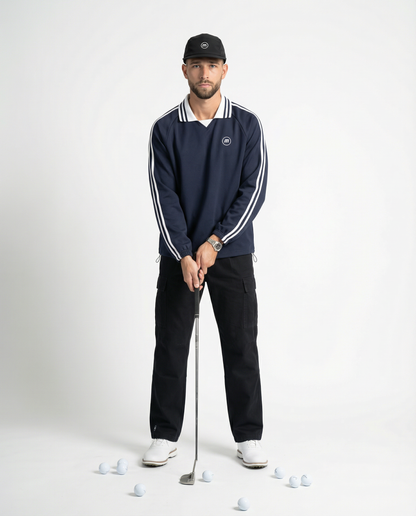 Motion Golf Birdie Long Sleeve Striped Polo