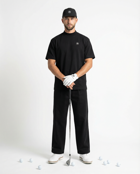 Motion Golf Birdie Mock Neck Cotton T-Shirt