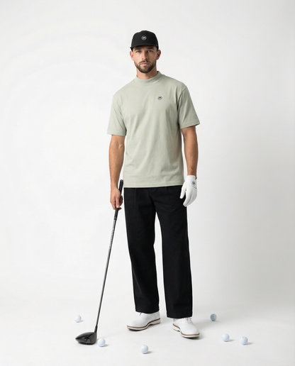 Motion Golf Birdie Mock Neck Cotton T-Shirt