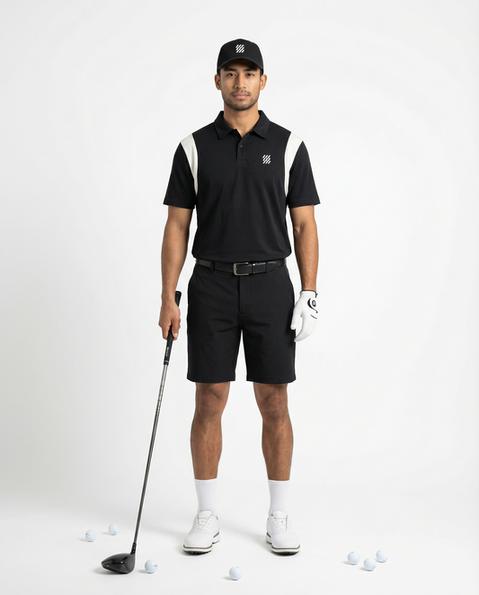 Motion Golf Flag Contrast Panel Polo
