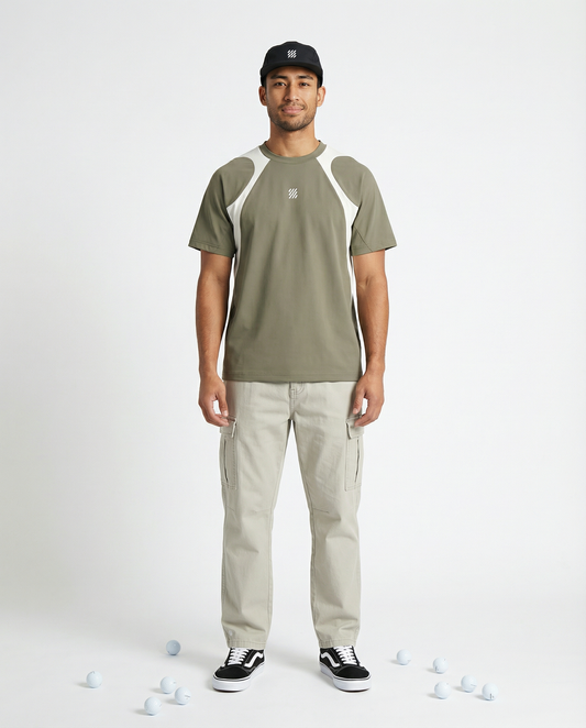 Motion Golf Flag Contrast Panel T-Shirt