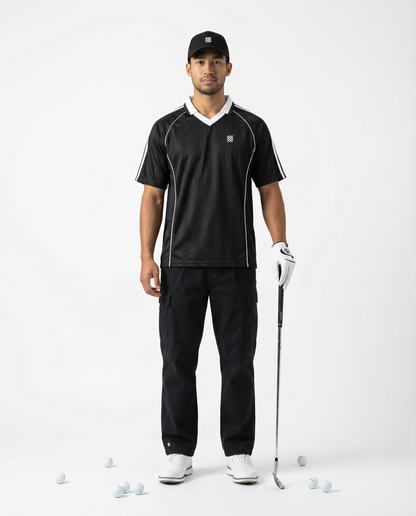 Motion Golf Flag Shadow Stripe Polo