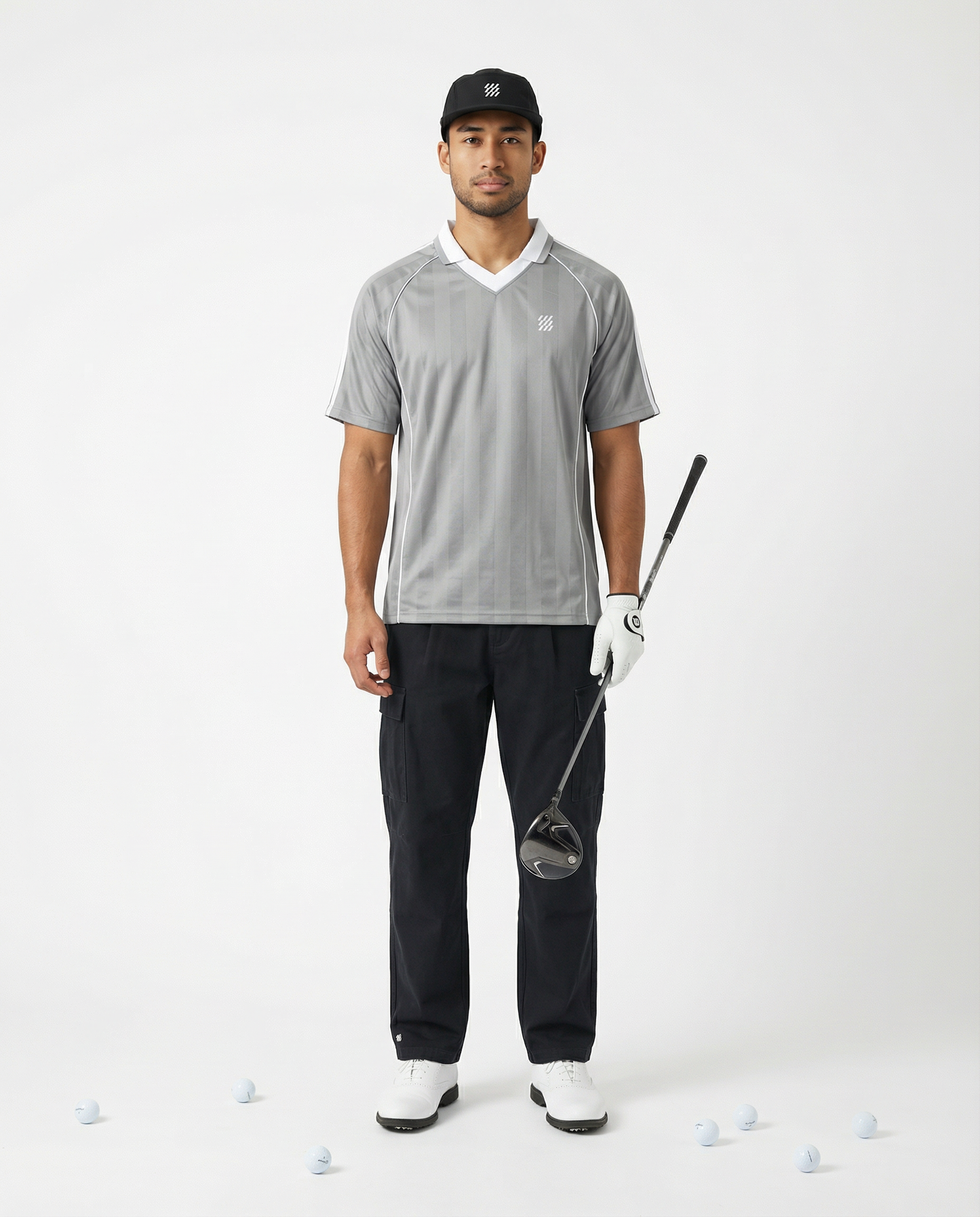 Motion Golf Flag Shadow Stripe Polo