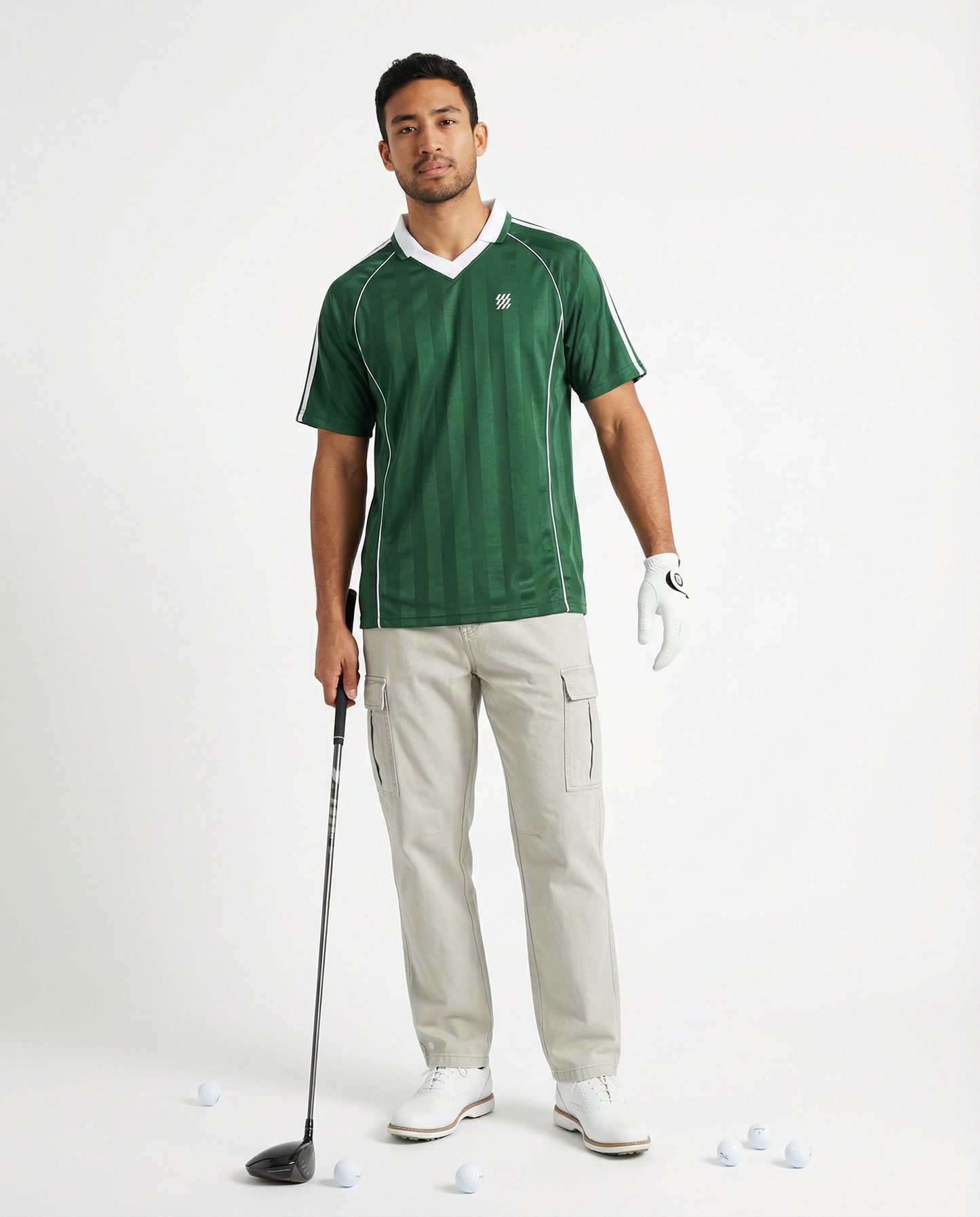 Motion Golf Flag Shadow Stripe Polo