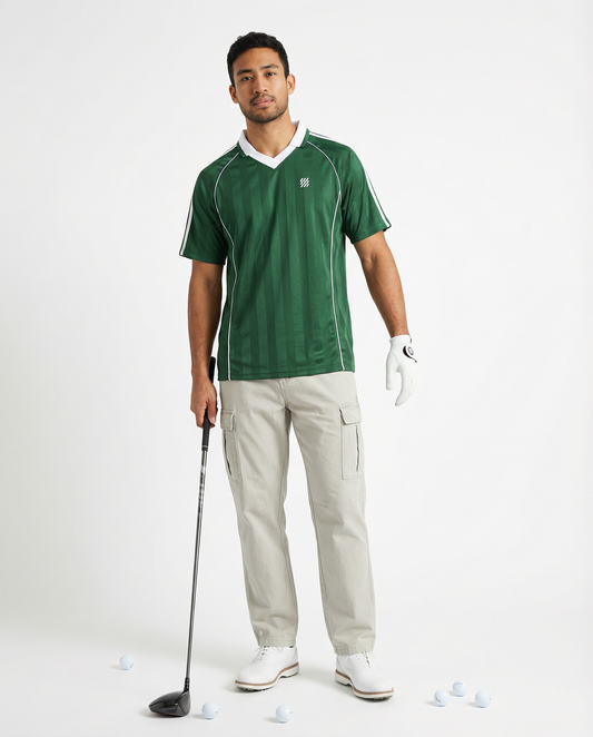Motion Golf Flag Shadow Stripe Polo