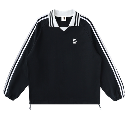 Motion Golf Contrast Striped Lapel Collar Sweatshirt