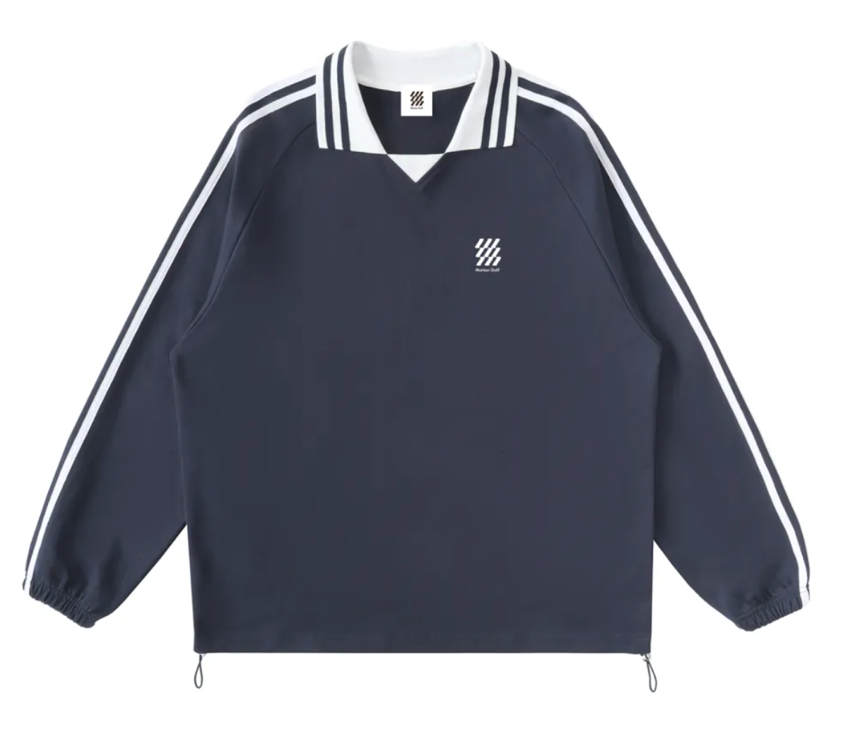 Motion Golf Contrast Striped Lapel Collar Sweatshirt