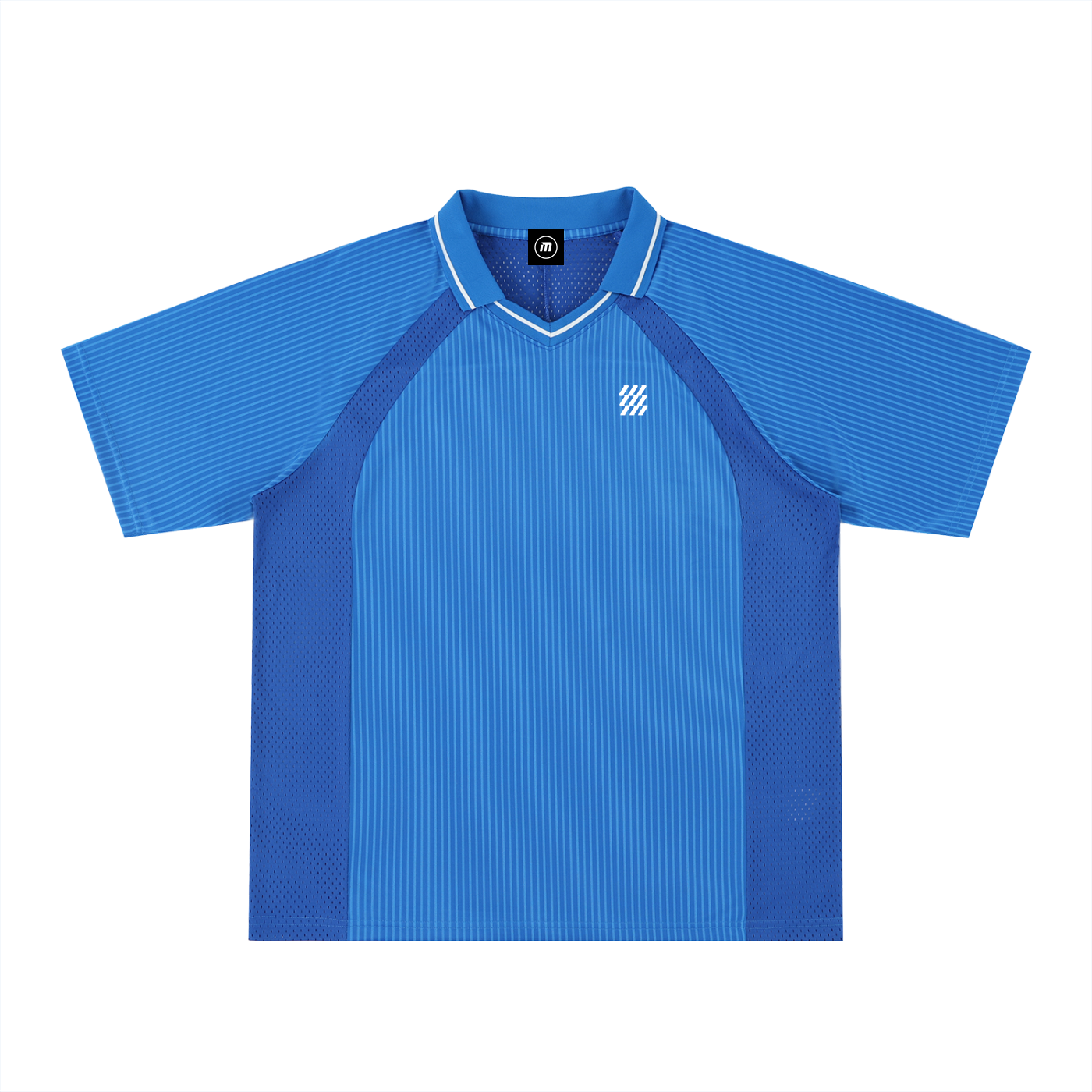 Motion Golf Flag Striped V-Neck Polo