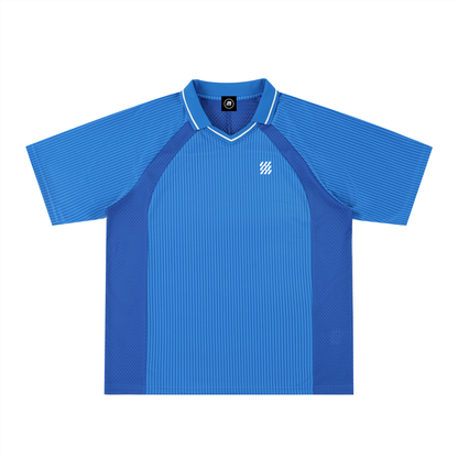 Motion Golf Flag Striped V-Neck Polo