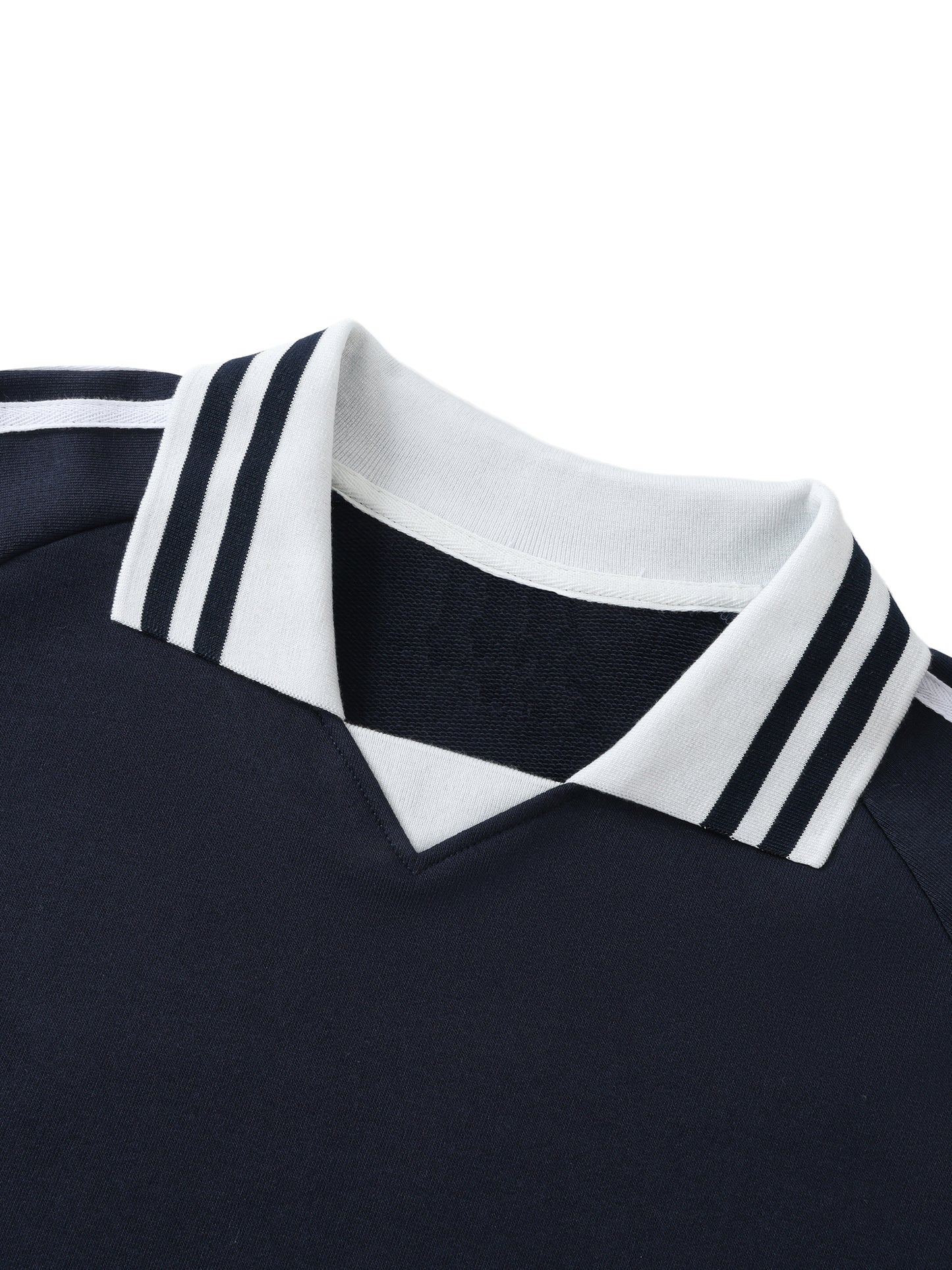 Motion Golf Contrast Striped Lapel Collar Sweatshirt